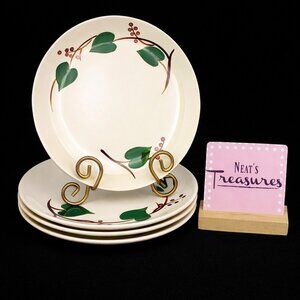 MCM Blue Ridge Southern Pottery STANHOME Green Ivy Luncheon 9.5" Plates Set 4